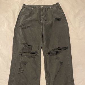 American Eagle Jeans, distressed in front and back.